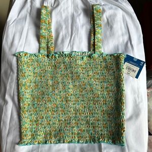 Turquoise flirty top